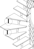 Tread connector kit for BOSTON quarter turn staircase Negru, RAL 9005 Test123